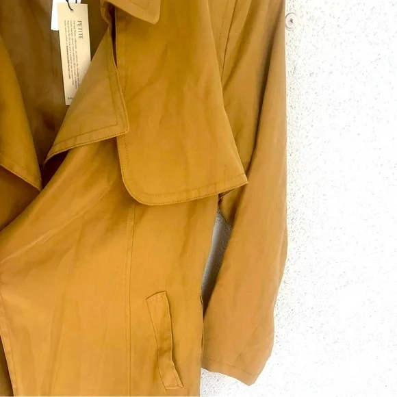 NWT Banana republic trench coat soft toffee color no buttons down front w/ belt - Picture 5 of 5